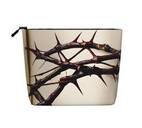 Crown of Thorns Trousse de maquillage simple couche en lin, légère et mignonne, facile à utiliser, Noir , Taille unique