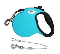 CROWN PAWS Laisse rétractable de 4,9 m pour chiens de taille moyenne jusqu'à 20 kg avec une rallonge amovible anti-mastication (bleu M)
