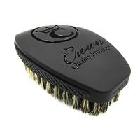 Crown Quality Products 360 Sport Wave Caesar 2.0 Brosse à cheveux en poils de sanglier Medium Triple Black Grip antidérapant Design étanche