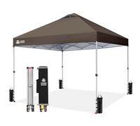 CROWN SHADES Auvent d'extérieur pop-up de 25,4 x 25,4 cm, auvent breveté avec sac de rangement nouvellement conçu (25,4 x 25,4 cm, café)