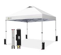 CROWN SHADES Tonnelle Pliante 3x3M, Barnum Chapiteau Extérieur Pratique pour Événements, Imperméable & Anti UV 50+, Pavillon Pliable avec Sac de Rangement STO 'N Go, Blanc Damier