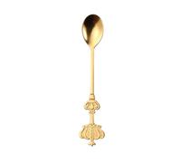 Crown Spoon Creative Golden en acier inoxydable Double Couronne Coffee Café pour le gâteau de thé à glaçons Crème Stimulation Ustensy Ustensil Gold Color 151x25 mm