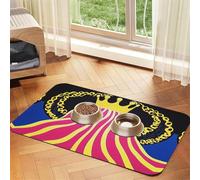 Crown Tapis d'alimentation pour chien et chat - En cuir absorbant - Imperméable - Pas de taches - Séchage rapide - Antidérapant - 45 x 30 cm