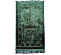 Crown Tapis de prière Musulmane, Super Doux Extra épais Taille XL 70x110cm très Confortable, Unis Couleur (Vert)