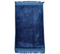 Crown Tapis de prière Musulmane, Super Doux Extra épais Taille XXL 70x110cm très Confortable, Unis Couleur (Bleu Turquoise)