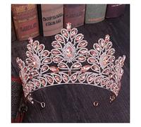 Crown, Tiara, Prom Queen Crown Quinceanera Pageant Crowns Princess Crown Rinestone Crystal Bridal Crown Tiaras for Women (Rose Gold Crown)