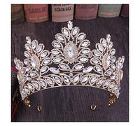 Crown, Tiara, Prom Queen Crown Quinceanera Pageant Crowns Princess Crown Rinestone Crystal Bridal Crown Tiaras for Women (Golden White Crown)