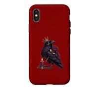 Crowned Raven Dark Romance Gothic Bordeaux Rose et Bougie Coque pour iPhone X/XS