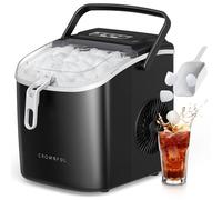 CROWNFUL Machine à Glaçon, 12kg en 24h, 9 Glaçons en 6 Minutes, Portable Machine a Glacons avec Capteur Infrarouge et Autonettoyant, Idéale pour Maison, Cuisine, Bureau, Bar, Fête (noir)