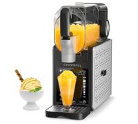 CROWNFUL Machine à Granita de 2.6 L pour la Maison, Machine à Boissons Glacées sans Glace, 6 Programmes pour Crème Glacée, Margaritas, Frappés et Plus, Nettoyage Automatique, Maintien 12 h (Noir)