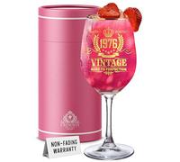 CROWNLY CRYSTAL® 1976 Verre a Vin Personnalise pour Femme 50 Ans Cadeau Anniversaire Elegant Coffret Cadeau Femme Amie Idee Originale