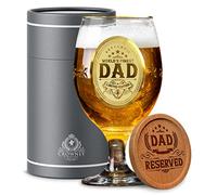 CROWNLY CRYSTAL® Cadeau d'anniversaire personnalisé en verre à bière pour papa de la part de sa fille ou de son fils, idée cadeau pour homme