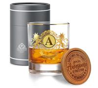 CROWNLY CRYSTAL® Cadeau Homme Verre À Whisky Personnalisé Coffret Cadeau Pour Son Copain ou Papa (A)