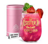 CROWNLY CRYSTAL Cadeaux dorés pour sœur, cadeaux personnalisés pour elle, cadeaux en verre de la part d'un frère, Noël, grande sœur, meilleure amie, anniversaire