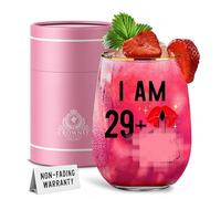 CROWNLY CRYSTAL Verres à vin sans pied pour 30e anniversaire - Décorations personnalisées - Idée cadeau amusante