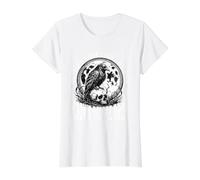 Crows Before Bros soutient Votre Meurtre Local | Funny Gothic T-Shirt Graphique avec Valeur, Femme, Blanc, S