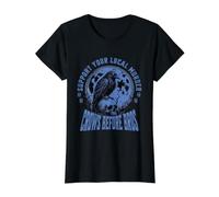 Crows Before Bros soutient Votre Meurtre Local | Funny Gothic T-Shirt Graphique avec Valeur, Femme, Noir, S