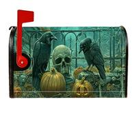 Crows - Housses de boîte aux lettres magnétiques pour Halloween, motif tête de mort, citrouille, Halloween, décoration de jardin, cour, 45,7 x 53,3 cm, noir