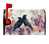 Crows - Housses magnétiques de boîte aux lettres d'automne rustiques, feuilles de raisin, violettes d'automne pour décoration extérieure, 45,7 x 53,3 cm