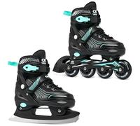 CROXER Optima - Roller en Ligne - Patin à Glace 2 en 1 - Pointure réglable modifiable Ajustable Homme Femme Enfant Transformable Adulte garçon Fille Rollers