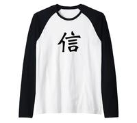 Croyance Kanji Calligraphie Japonaise Chinoise Faith Manche Raglan