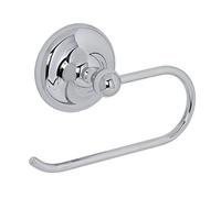 Croydex Flexi-Fix Grosvenor Porte-Rouleau de Papier Toilette, Finition chromée, vis ou Colle, Accessoires de Salle de Bain, Plaque Universelle en X, Installation sans perçage, Toutes Les Fixations