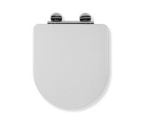Croydex Flexi-Fix Kielder Siège de Toilette Universel à adhérence renforcée, Bois Dense, Blanc, 43.2 x 37.2 x 6 cm