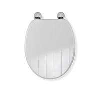 Croydex Flexi-Fix Kielder Siège de Toilette Universel à adhérence renforcée, Bois Dense, Blanc, 45.5 x 37.5 x 6 cm