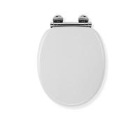 Croydex Flexi-Fix Lucerne adapté à ne jamais SE Glisse Fermeture Lente Abattant de WC, Bois, Blanc, 45 x 37.8 x 6 cm