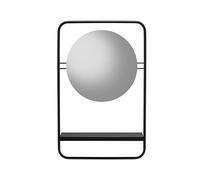 Croydex Furzton Miroir de Salle de Bain Rond avec étagère en Verre 4 mm Cadre en Acier Noir Mat Miroir Mural Contemporain avec étagère Fixations incluses