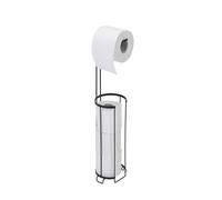 Croydex Porte-Rouleau de Papier Toilette sur Pied, jusqu'à 4 Rouleaux de Papier Toilette, sans perçage, Noir