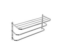 Croydex QM261841 Porte-Serviettes Mural en Acier Doux chromé avec Rails supplémentaires 21,5 x 63 x 30 cm