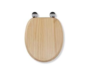 Croydex Siège de toilette antibactérien WL602272H Flexi-Fix Davos Always Fits Never Slips, bois, effet pin blond, 43 x 36,5 x 6 cm