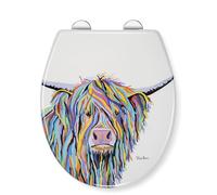 Croydex Steven Brown Angus McCoo Flexi-Fix Abattant WC universel avec fermeture amortie Fermeture rapide Réglable Plastique PP Fixation en haut et en bas Blanc
