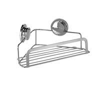 Croydex Stick 'N' Lock Étagère d'angle adhésive sans perçage pour Douche ou Salle de Bain avec Coussinet adhésif, antirouille en Acier Doux chromé