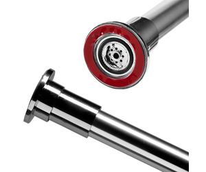 Croydex Stick 'n' Lock Facile à Fixer Extensible Tige télescopique avec Tube de 22 mm, Aluminium, Chrome, 2,4 m 15,2 cm