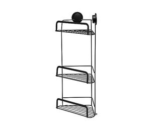 Croydex Stick 'n' Lock Panier d'angle 3 Niveaux Noir Mat