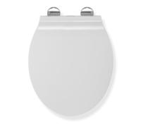 Croydex WL601622H Flexi-Fix Michigan Slim Line Always Fits Never Slips Abattant WC Fermeture Lente Blanc 42,5 x 37 x 5 cm