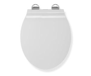 Croydex WL601622H Flexi-Fix Michigan Slim Line Always Fits Never Slips Abattant WC Fermeture Lente Blanc 42,5 x 37 x 5 cm