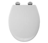 Croydex WL601722H Flexi-Fix Constance Always Fits Never Slips Abattant WC antibactérien Fermeture lente Blanc 43 x 38 x 5 cm