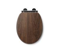 Croydex WL607077H Lunette WC effet noyer et charnières noires Marron