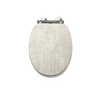 Croydex WL611120H Cawdor Flexi-Fix Abattant WC avec fermeture amortie et libération rapide Béton pâle