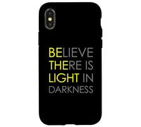 Croyez qu'il y a de la lumière dans l'obscurité Jésus Croix Art au Dos Coque pour iPhone X/XS