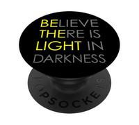 Croyez qu'il y a de la lumière dans l'obscurité Jésus Croix Art au Dos PopSockets PopGrip Adhésif