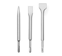 Crozgan Lot de 3 burins, 1 burin large, 1 burin plat, 1 burin à pointe, 250 mm de long, marteau perforateur à tige SDS-Max pour percer et frapper