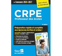 CRPE 2026 - 100 % efficace Préparation rapide et complète aux épreuves écrites et orales (M1 et M2) + Cours en audio: Français, Mathématiques, Leçon, Entretien