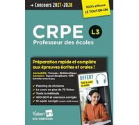 CRPE 2027-2028 - L3 - 100 % efficace Préparation rapide et complète aux épreuves écrites et orales + Cours en audio - Français - Mathématiques - Exposé disciplinaire - EPS - Entretien avec le jury - M
