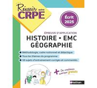 CRPE Histoire Géo EMC – épreuve écrite d'application – nouveau concours 2025 – Nathan