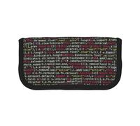 CRPPSYYR Corgi Trousse à crayons en toile avec imprimé floral, Code de programmation du programmateur, Taille unique, Pochette à monnaie