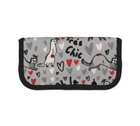 CRPPSYYR Corgi Trousse à crayons en toile avec imprimé floral, Modèle Ferrets French Fashion, Taille unique, Pochette à monnaie